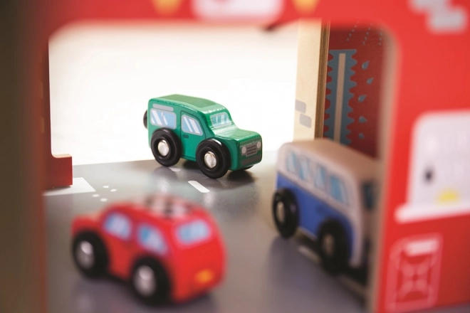 Bigjigs Toys Parkgarage mit Hubschrauberlandeplatz