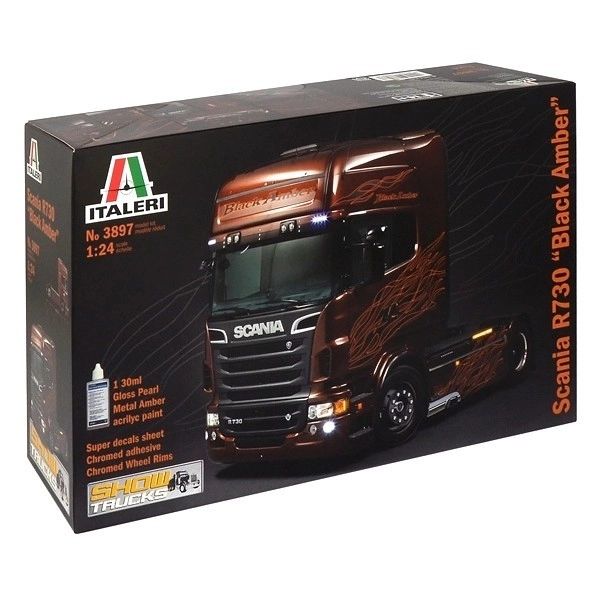 Italeri Scania R730 Schwarz Amber Modellbausatz