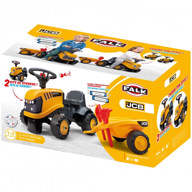Baby JCB Rutschauto mit Anhänger und Spielzeugset Gelb