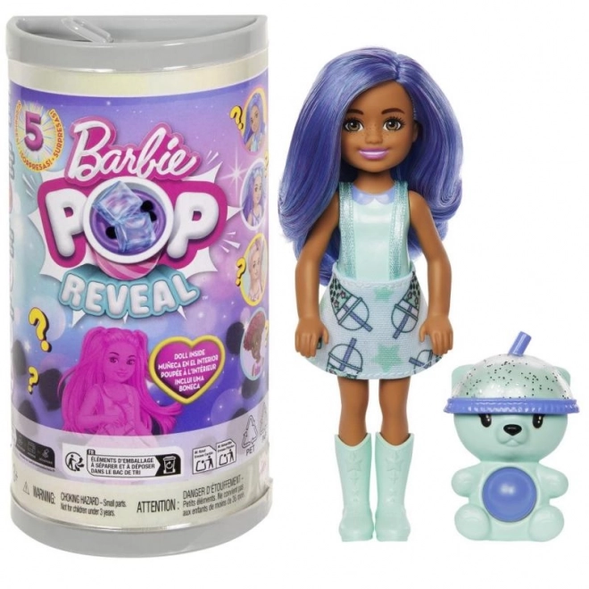 Barbie Pop Reveal Chelsea Bubble Tea Puppe mit Überraschungen