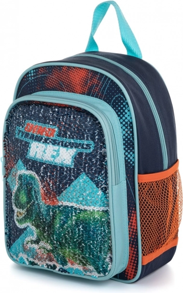 Kinder Rucksack mit Pailletten Dinosaurier