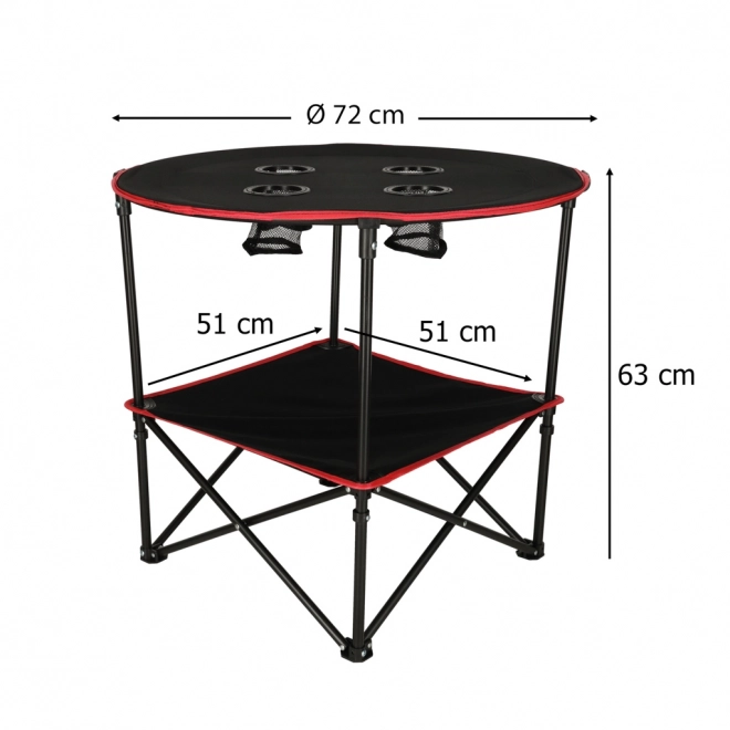 Klappbarer Campingtisch mit Tasche schwarz