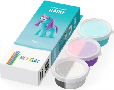 Masa Hey Clay Einhörner 3 Packungen, Rainy