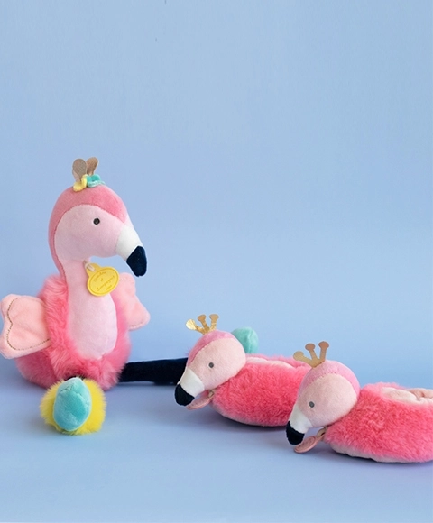 Doudou Geschenkset Erster Schuhe Flamingo 0-6 Monate