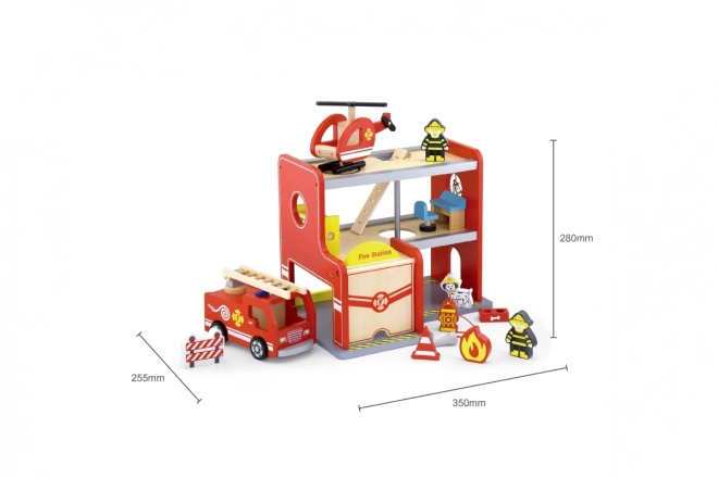 Holz Feuerwehrstation Spielset