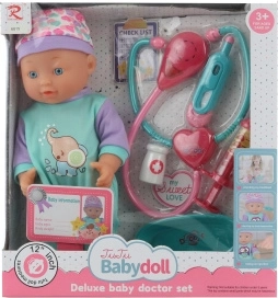 Baby mit Doktorset