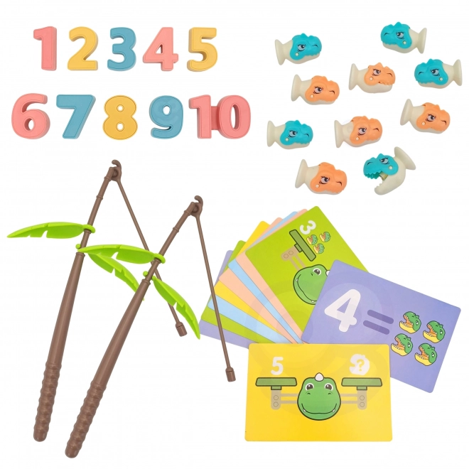 Balancierspiel Dino-Angeln und Mathematikset von Woopie