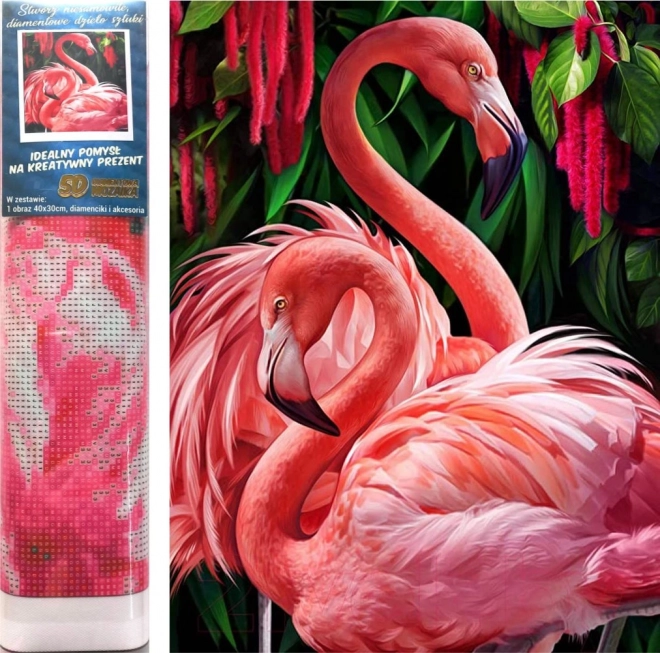 Diamantmalerei-Set Flamingo 30x40cm