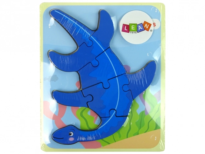 Holzpuzzle Dinosaurier Pterodaktylus Rosa oder Pliosaurier Blau
