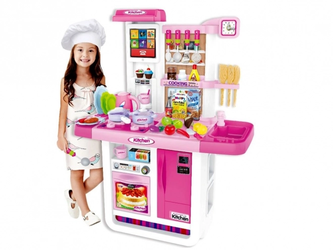 Interaktive Kinderküche mit Kühlschrank – Rosa
