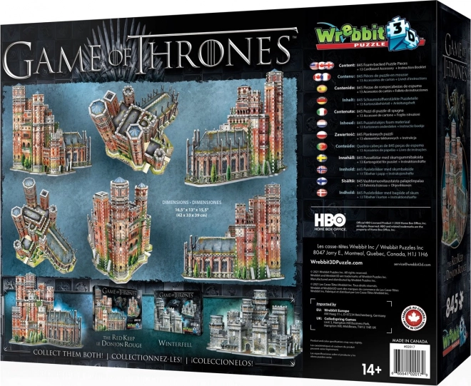 WREBBIT 3D Puzzle Game of Thrones: Die Rote Festung