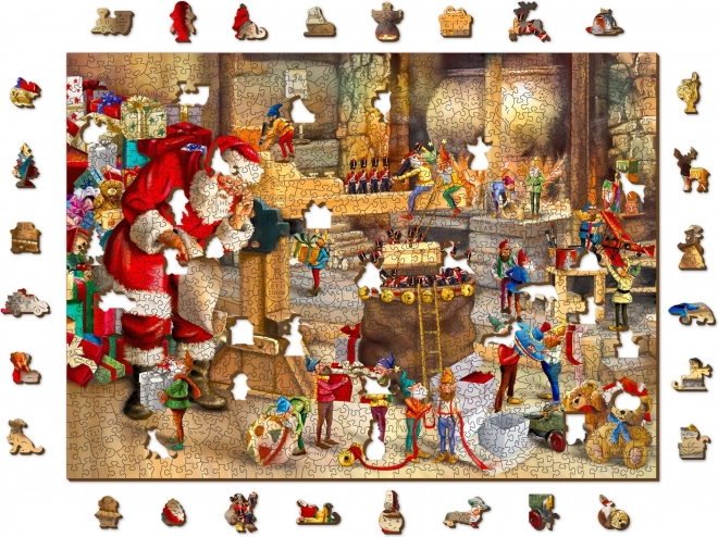 Weihnachtspuzzle Santas Werkstatt aus Holz
