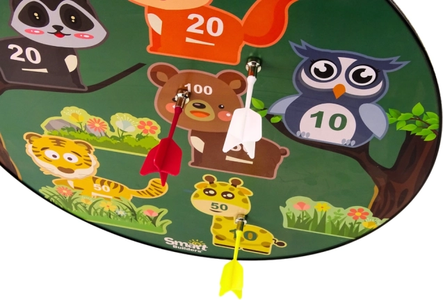 Bunte Zielscheibe mit Tieren und Punktewertung