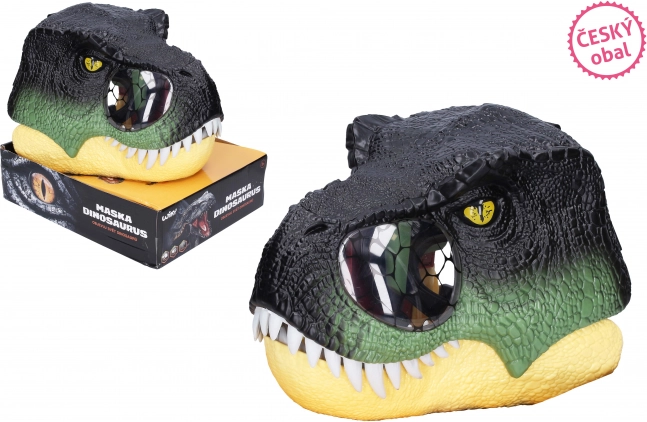 Dinosaurier-Kopfbedeckungsmaske mit Licht- und Soundeffekten