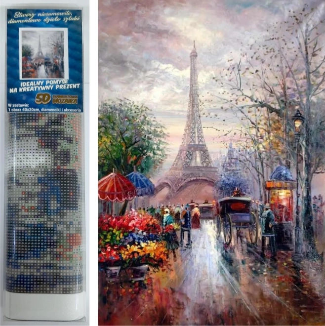 Diamantmalerei Spaziergang durch Paris 30 × 40 cm