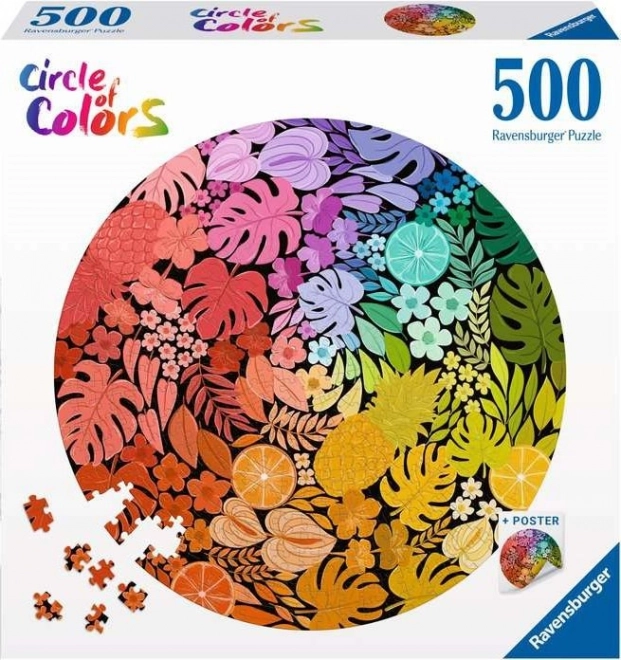 Rundes Puzzle KREIS DER FARBEN: TROPICAL 500 Teile von RAVENSBURGER