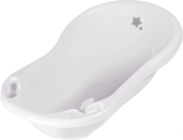 Babybadewanne 84 cm „Sterne“ mit Stöpsel, Kosmisches Weiß