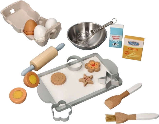 Kinderset zum Backen aus Holz und Edelstahl