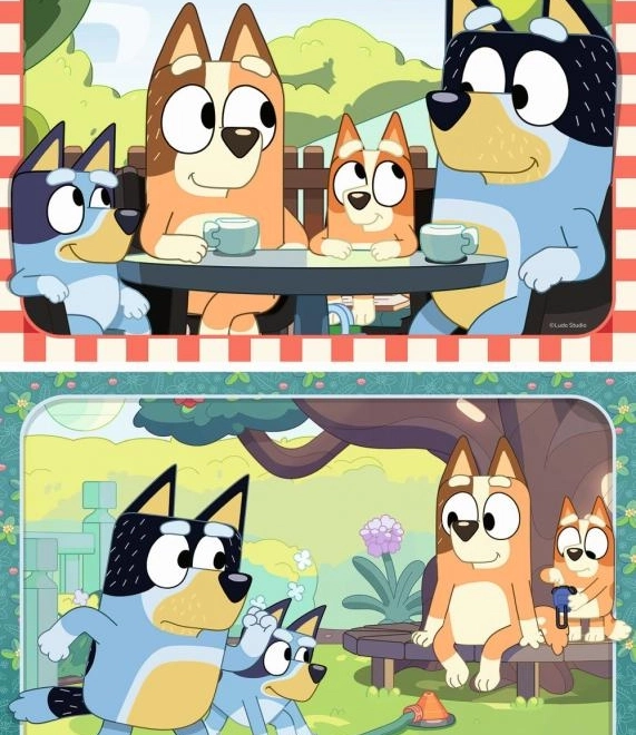 Faltpuzzle Bluey beim Picknick 2x12