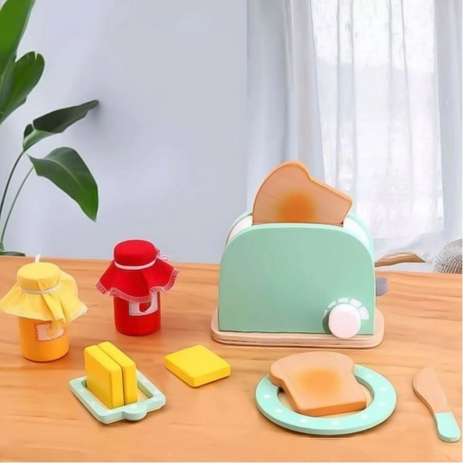 Holztoaster mit Frühstücksset