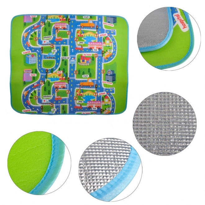 Faltbare Spielmatte mit Stadtmotiv 200 x 160 cm
