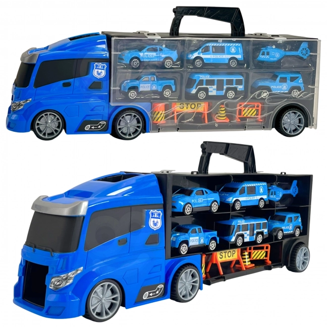 Woopie Polizeitransporter 3-in-1 Spielset Blau