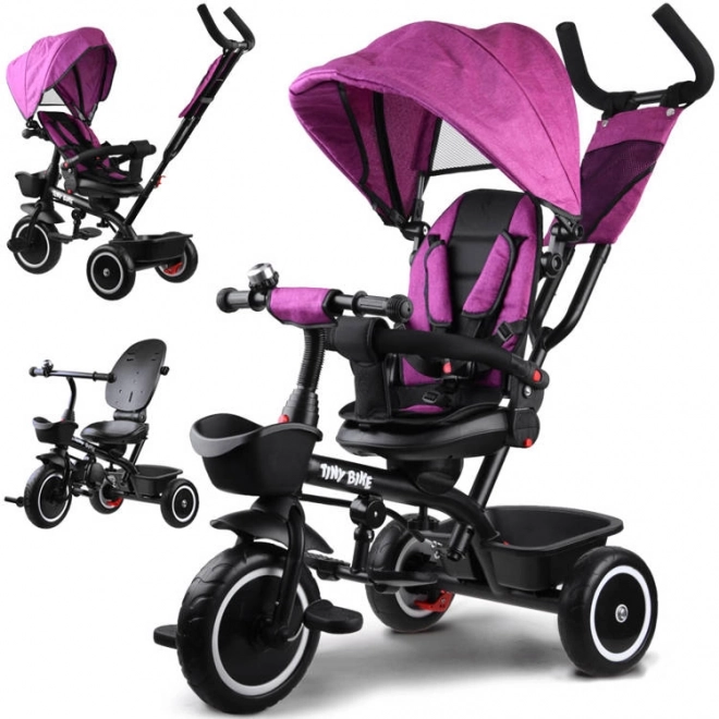 Kinder-Dreirad Tiny Bike 3-in-1 mit Verdeck – rosa