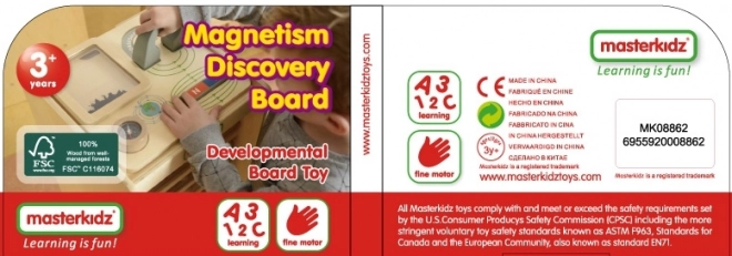 Masterkidz Magnetische Lern-Tafel mit Kompass Montessori