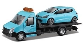 Bburago Abschleppwagen mit Renault Clio Blau