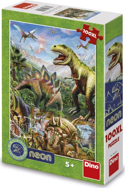 Leuchtendes Dinosaurier-Puzzle 100 XL Teile