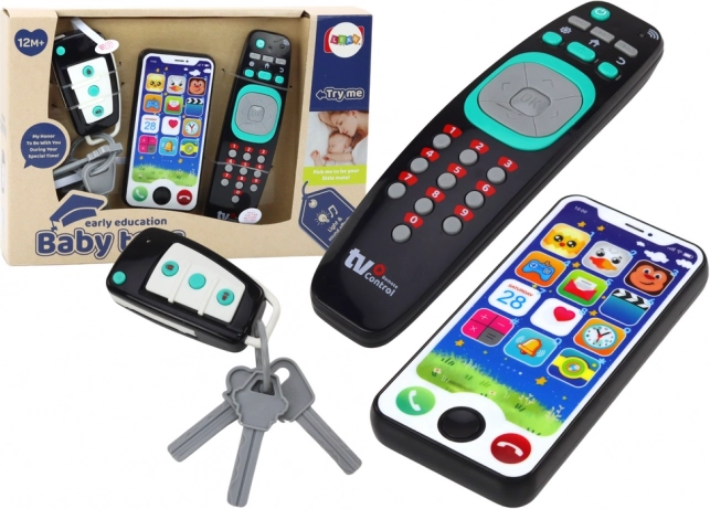 Spielset für Kinder Pilotenschlüssel Telefon Lichter Geräusche