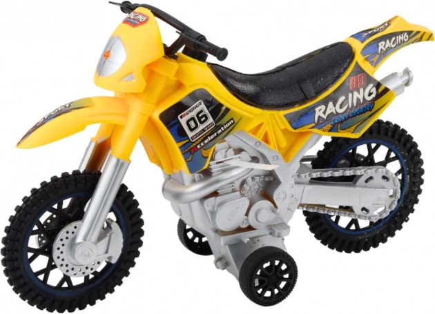 Motocross-Spielzeug Off-Road Gelb mit Licht- und Soundeffekten