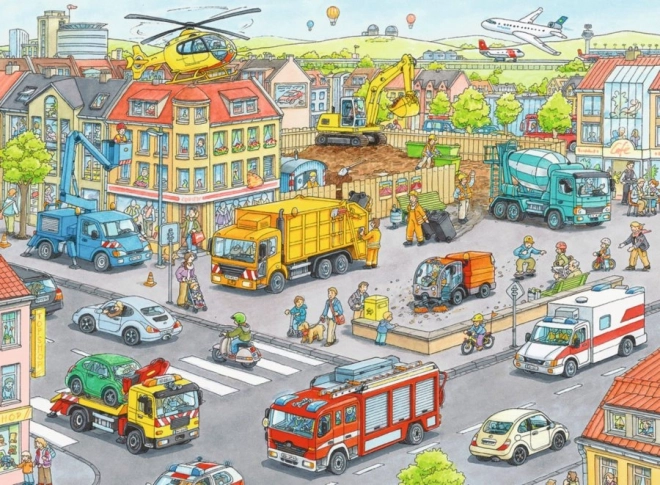 Puzzle Autos in der Stadt XXL 100 Teile