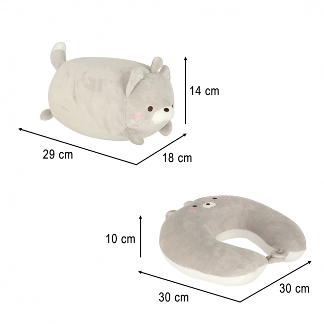 Magisches 2-in-1-Reisekissen Brezel Maskottchen Katze