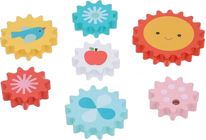 Holzpuzzle mit Zahnradgetrieben für Kinder