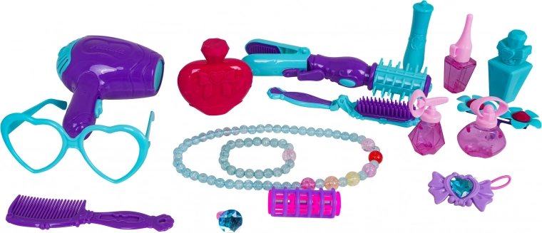 Umfangreiches Set an Frisier- und Kosmetikzubehör