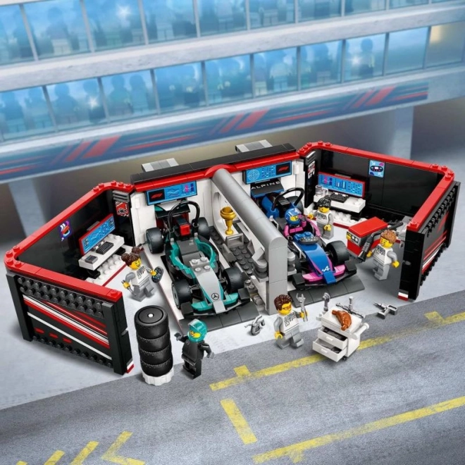 Lego City F1-Garage und Rennboliden Mercedes-AMG und Alpine