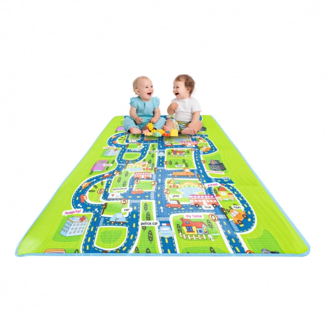 Faltbare Spielmatte mit Stadtmotiv 200 x 160 cm