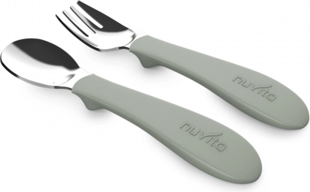 Set Löffel und Gabel, Salbeigrün