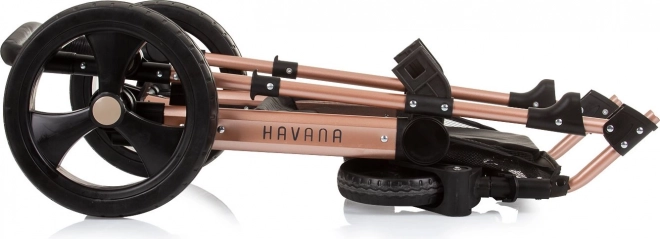 CHIPOLINO Kombinierter Kinderwagen HAVANA 2in1 Obsidian – Goldene
