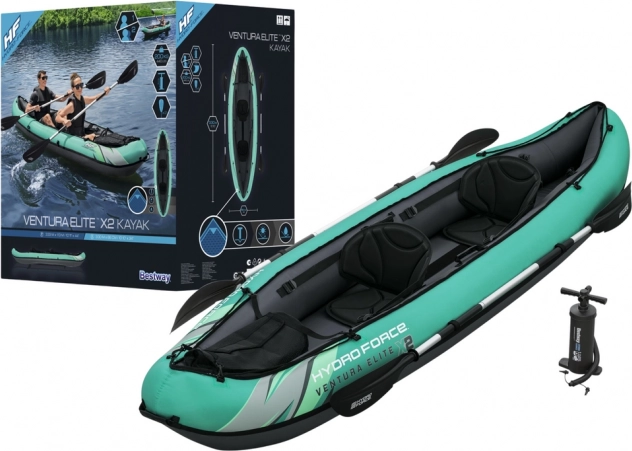 Aufblasbares 2-Personen-Kajak HYDRO-FORCE Ventura Elite X2 mit Paddeln