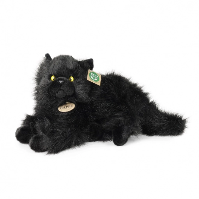Schwarze liegende Plüschkatze 30 cm umweltfreundlich
