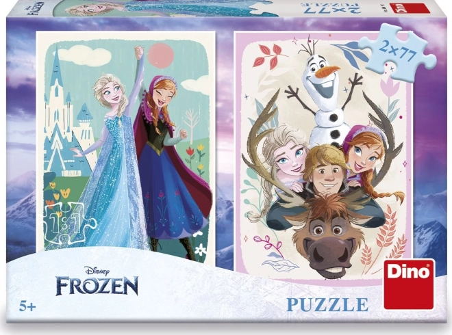 Puzzle DINO Die Eiskönigin: Anna und Elsa 2x77 Teile