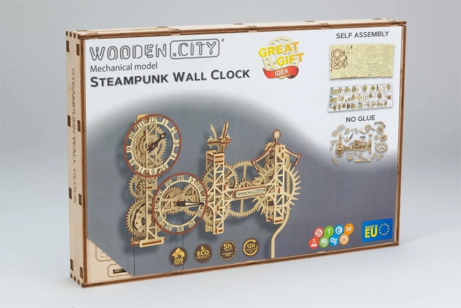 Steampunk Wanduhr 3D Puzzle von WOODEN CITY