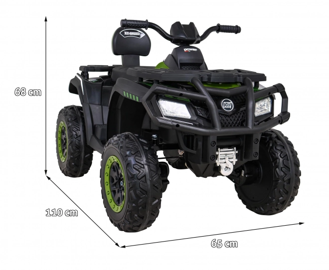 Kinder Elektro-Quad XT-Speed 4x4 grün mit EVA-Rädern und LED-Lichten