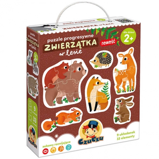 Progressive Puzzle - Waldtiere