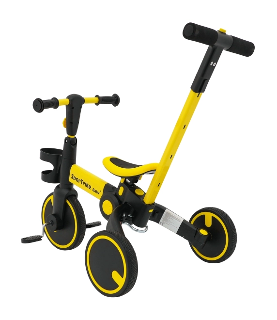 Dreirad Happy Bike 3-in-1 Sportrike Rosa – Gelb