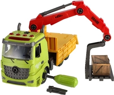 Der Kranarm hebt die Ladung wie in echt