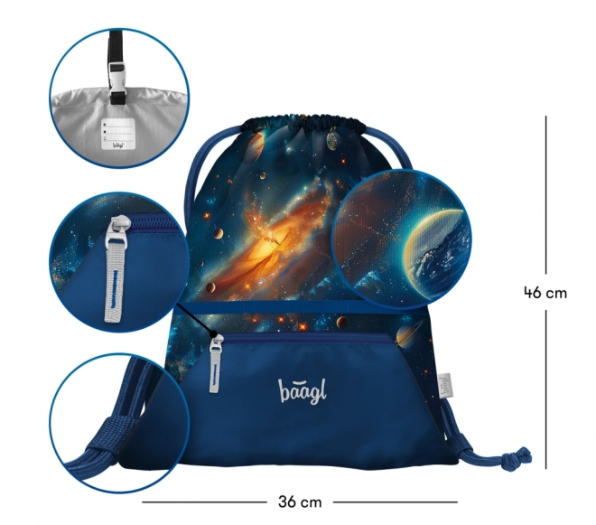 Beutel mit Tasche Weltraum