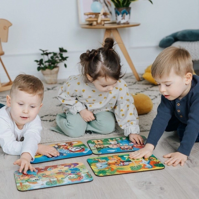 Dreipuzzles Trefl: Familie Treflik kennenlernen - 24 Teile